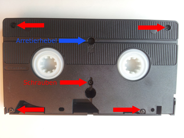 Rückseite einer VHS-Kassette