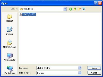 Im VOB2MPG Video-TS Datei wählen